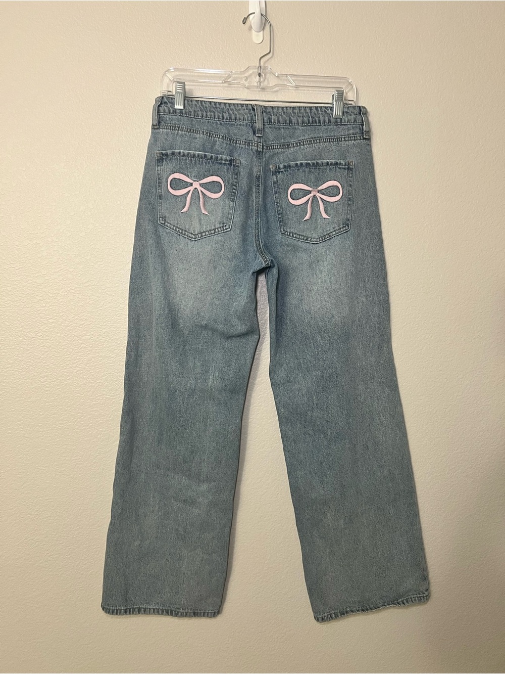 Ashley Mason Bow Pocket Wide Leg Jeans NWOT Womens Size 7/28